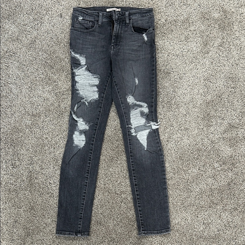 Levi's Distressed Vintage Black Skinny Jeans